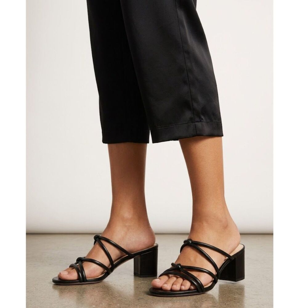 Schutz Slide Sandal 9.5 Block Mid Heel Casual Minimalist Vacation Black Princey